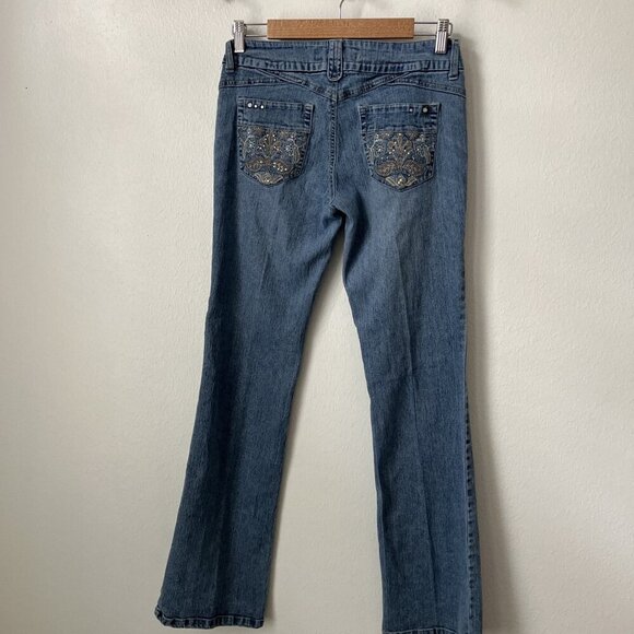 Vtg y2k Jolt low rise jeans embellished pockets *FLAW* bootcut stretch 30" waist - Picture 7 of 8
